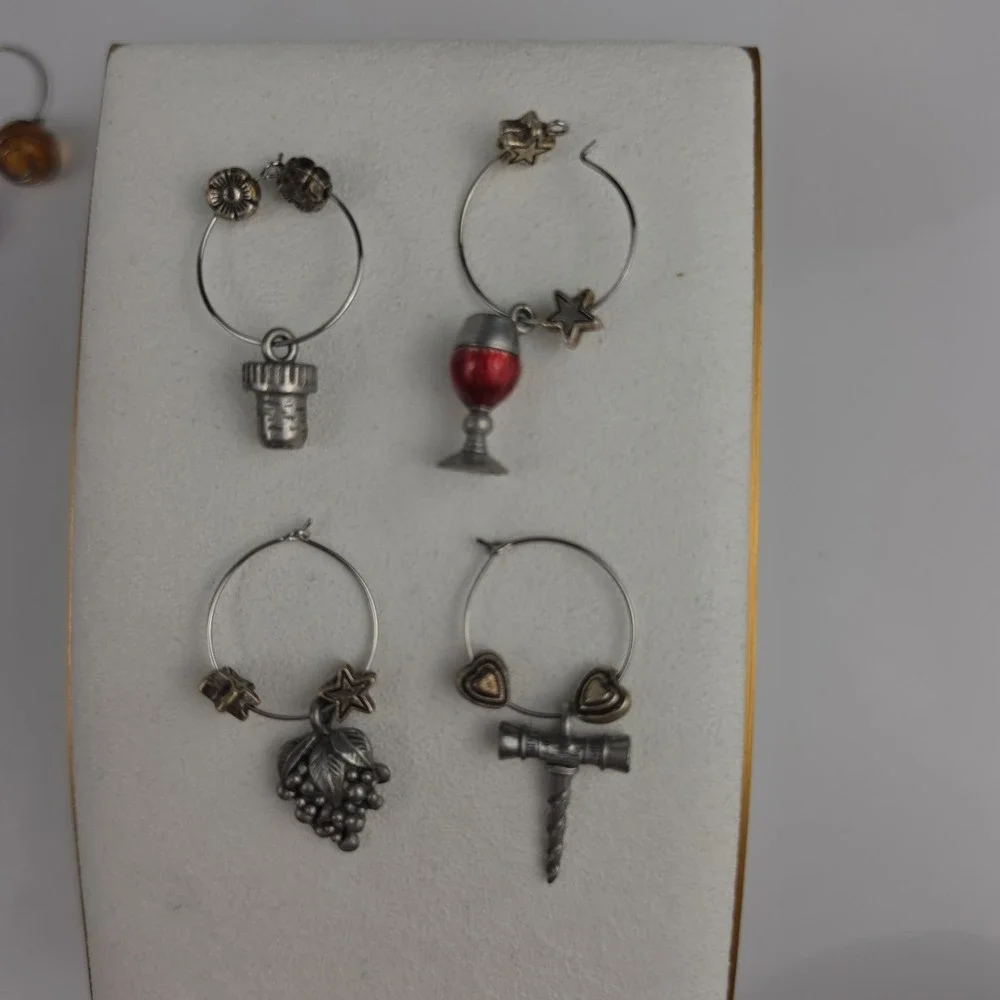 Wine Glass Charms Lot of 18 Mixed Tropical Wine Beaded Stem Markers Party Set